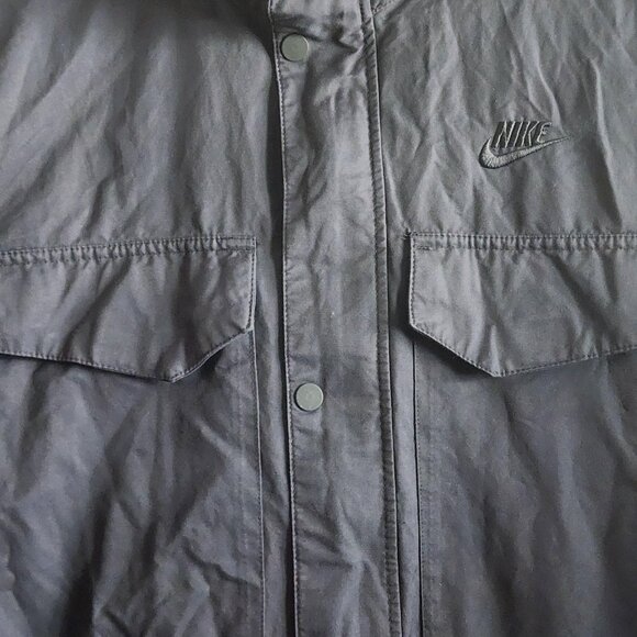 Nike Jacket Mens Medium Black Field Utility Cotton Nylon Zip Snap CZ9922-010 - Picture 2 of 13